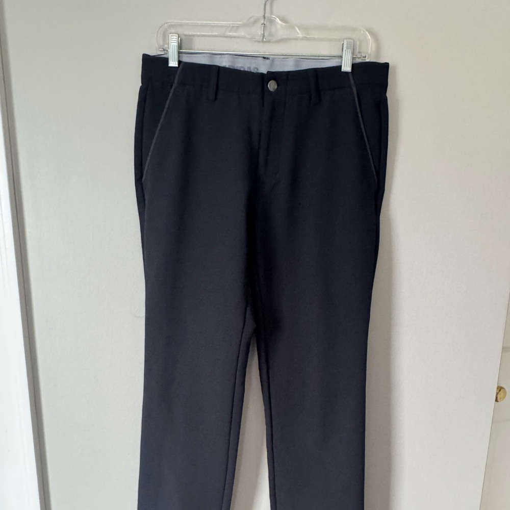Adidas Mens Golf Pants 30x 33 Black Athletic Performance Straight Waist Gripper